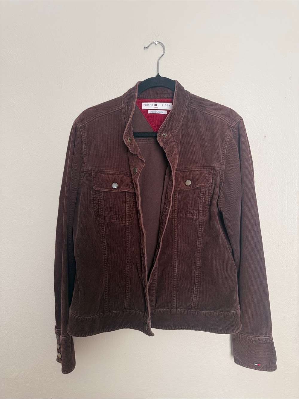 Tommy Hilfiger Dark Brown Corduroy Bomber Jacket